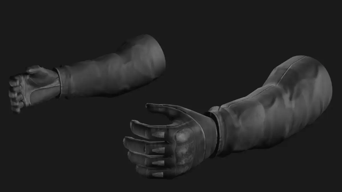 Black Military Gloves - Game Ready Low-poly 3D model