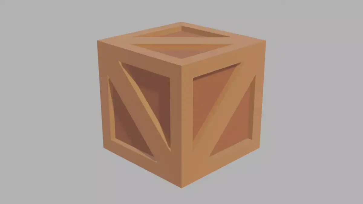 Low poly wooden box Free low-poly 3D model