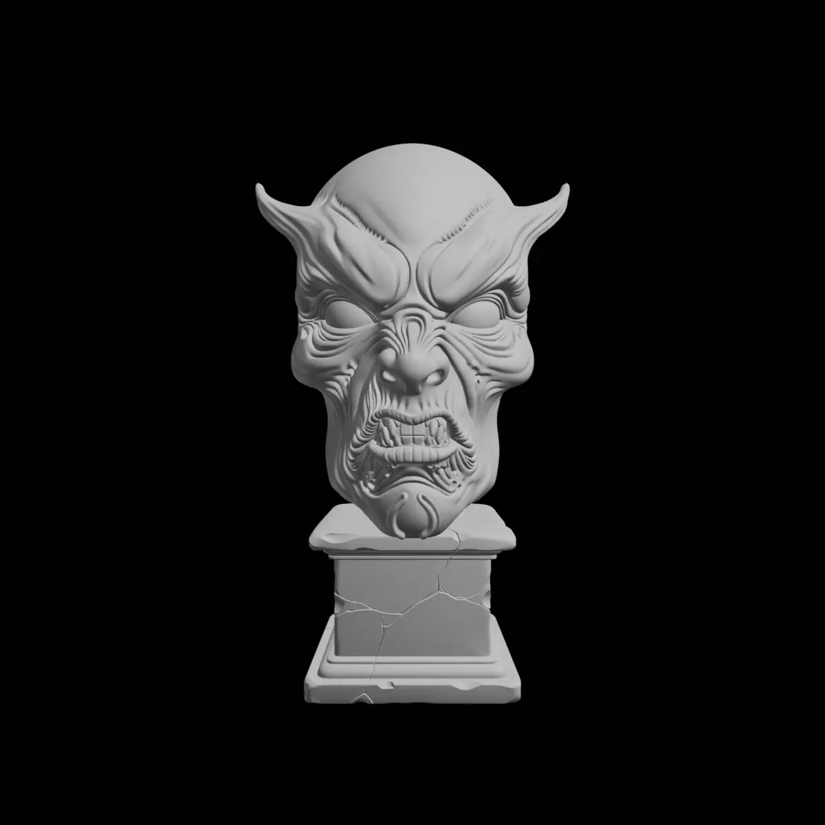 Alien Mutant Face Grotesque Extraterrestrial Sculpture 3D print model purchase