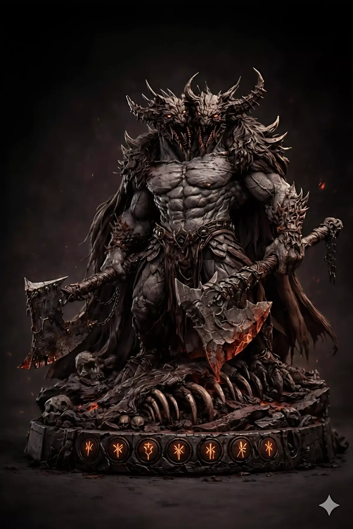 Warrior Rived Gorelord Master STL 75mm Dark Fantasy Miniature 3D print model