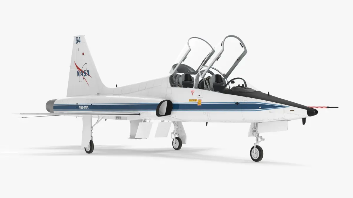 NASA T-38 Talon Trainer Jet White 3D model