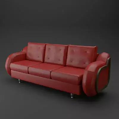 3 seater leather sofa  Free 3D model
