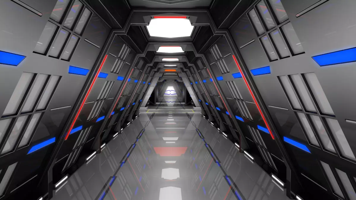 Sci Fi Corridor Spaceship 3D model get