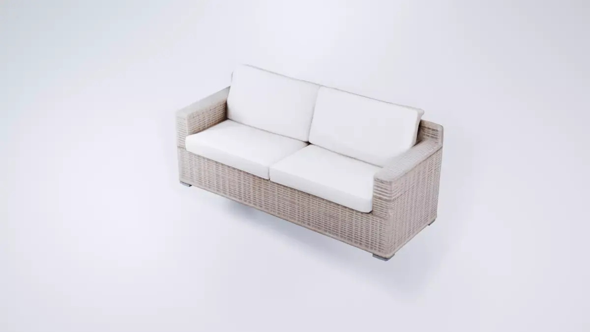 Low Poly 2-Seater Outdoor Sofa - Terrace and Garden  3D model
