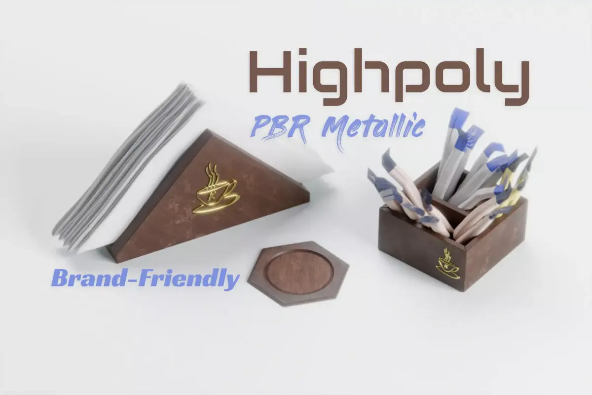 Cafe Tableware Free 3D model