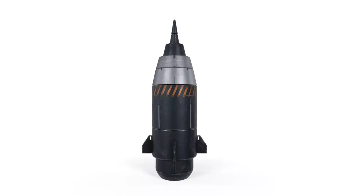 Sci-Fi Rocket 02 - PBR Game Ready Low-poly 3D model