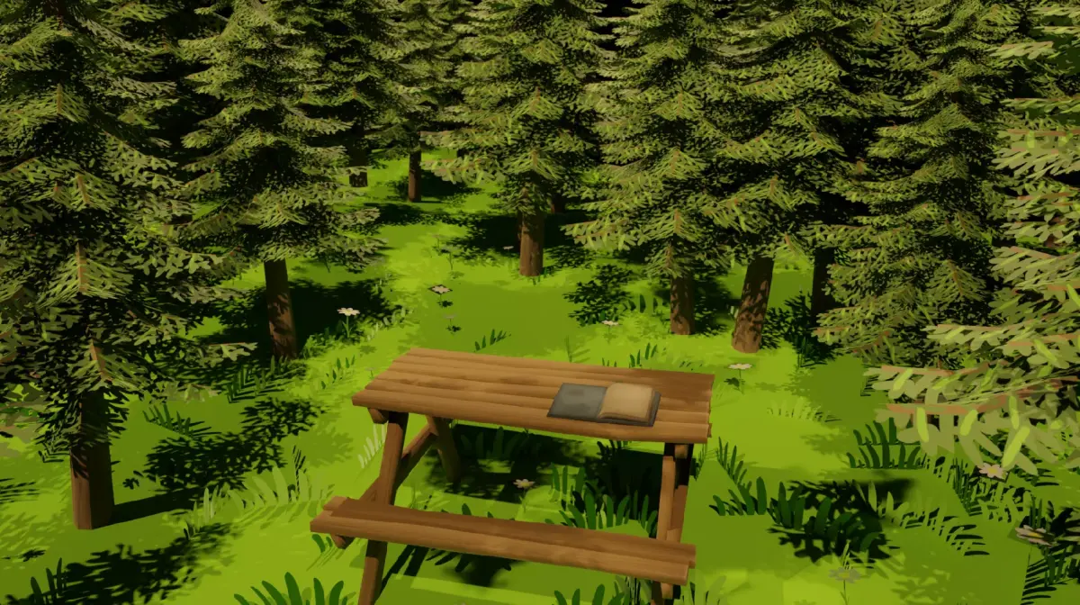 Stylized Low-Poly Picnic Table Game Ready Low-poly 3D model