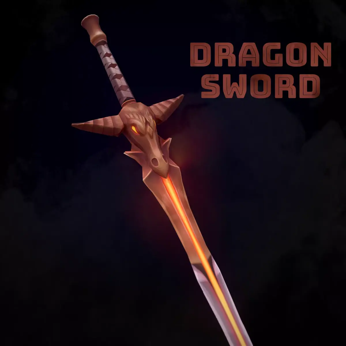Handpainted Fantasy Dragon Sword Low-poly 3D model