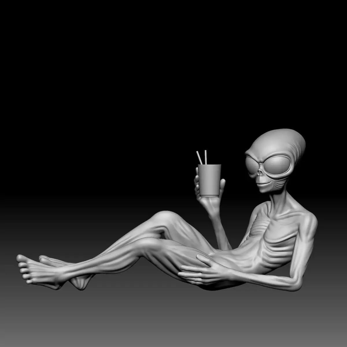 Alien Statue - 0370 3D print model