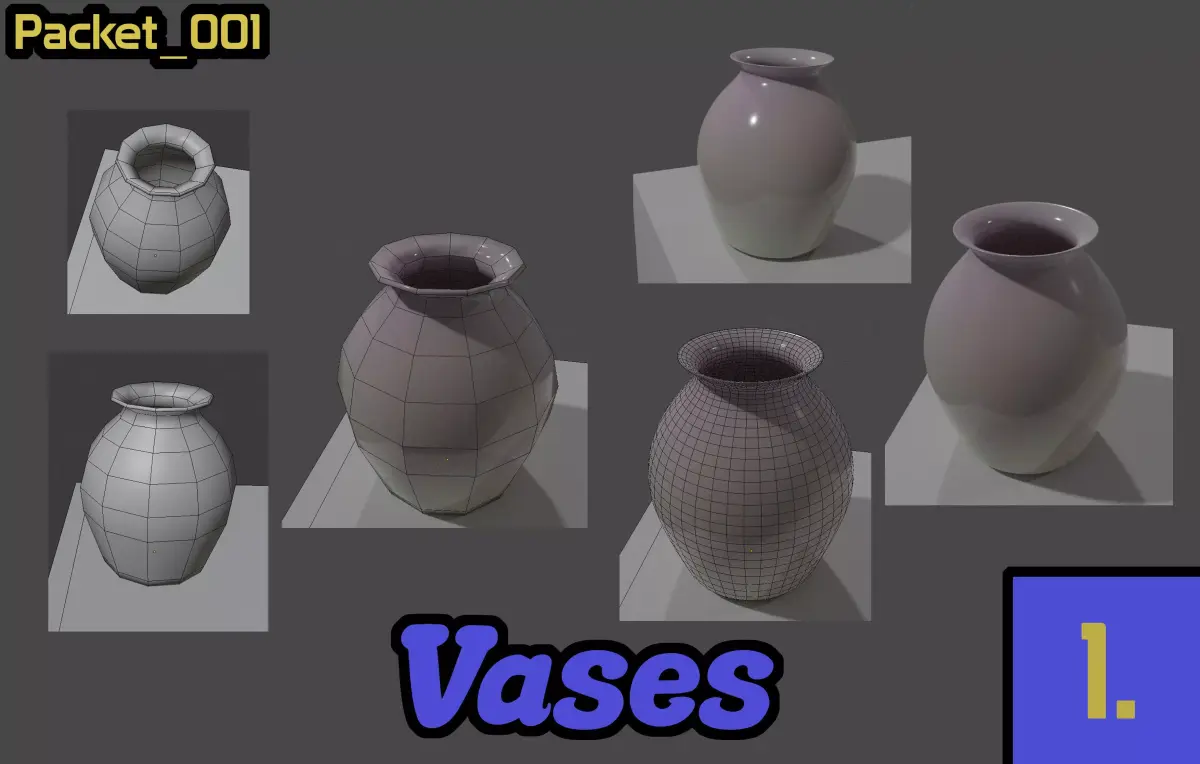 Vases pack Free 3D model