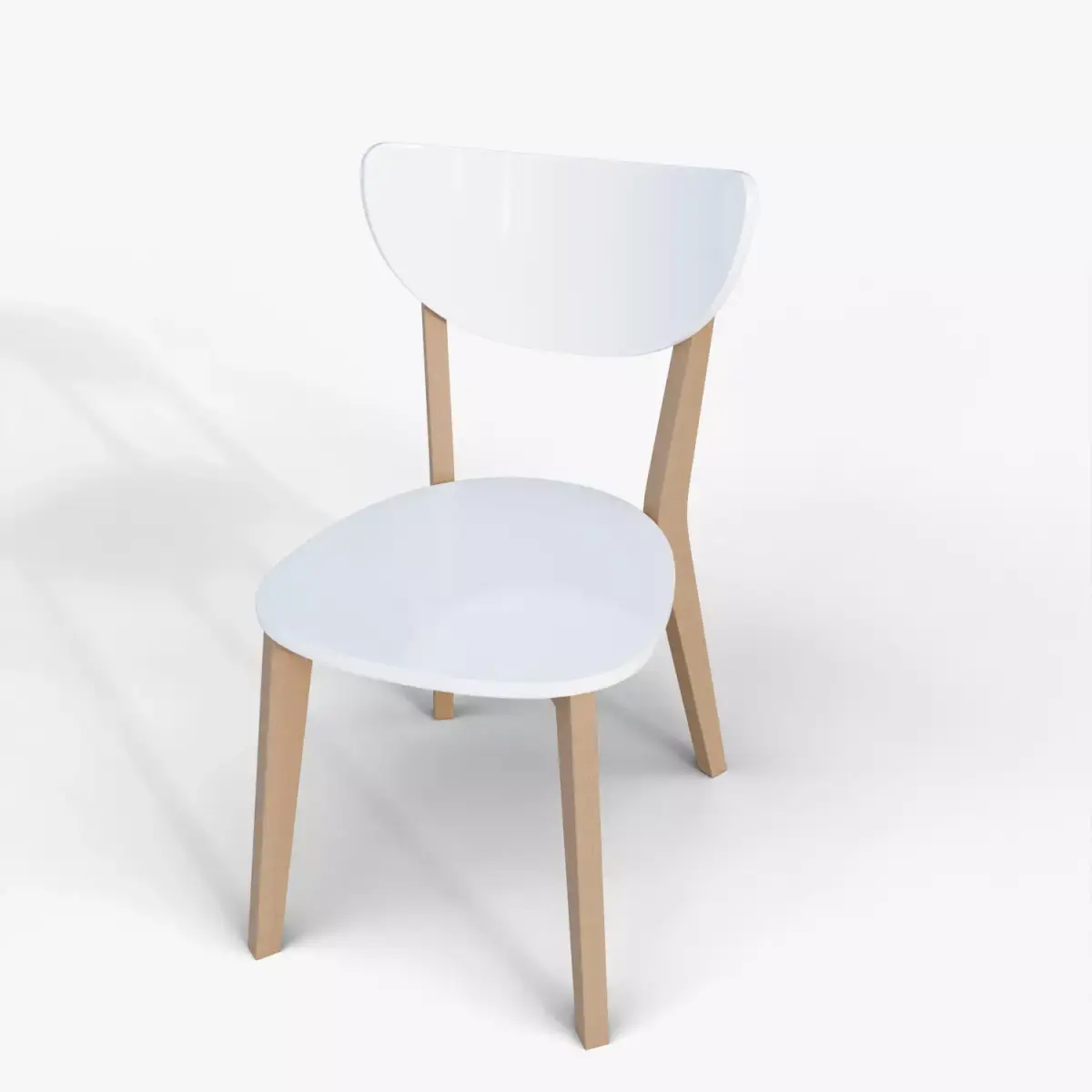 Stylish Round Dining Chair - Contemporary Wooden Furniture Low-poly 3D model