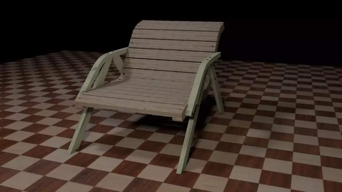 wooden chair for beach side Free low-poly 3D model