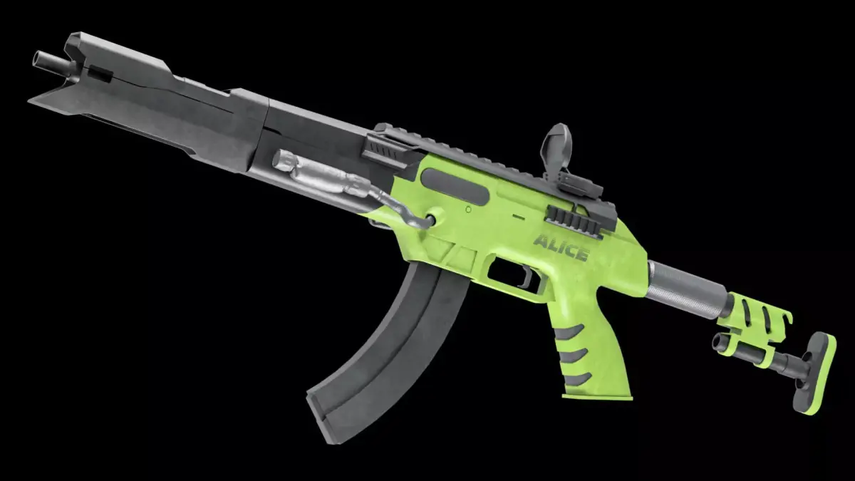 Futuristic AK Style Rifle Game Ready Gun Asset  Low-poly 3D model