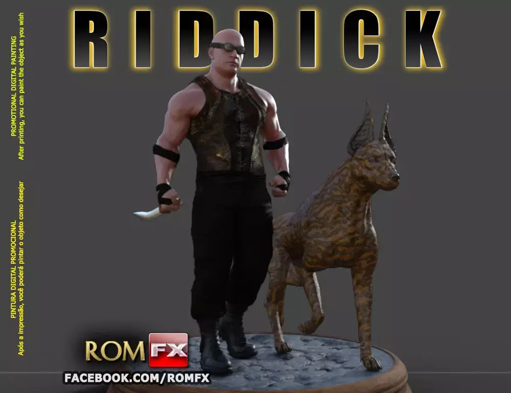Riddick Action Figure Printable - Vin Diesel 3D print model purchase