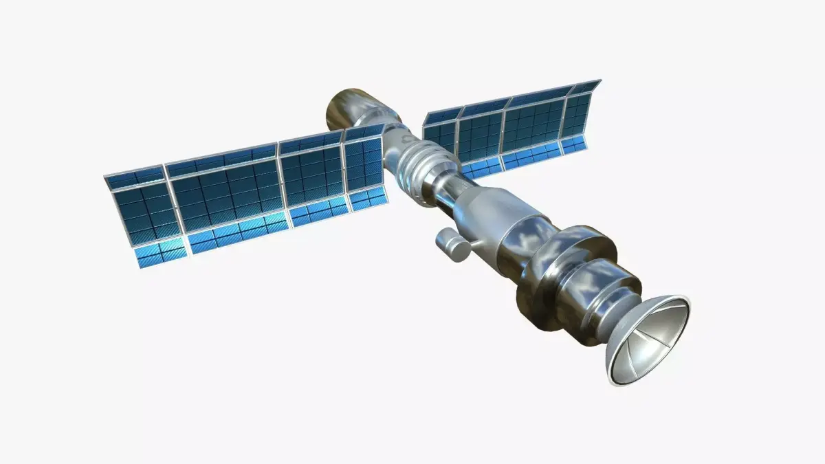Satellite C08 Aluminum - SciFi Space Design Low-poly 3D model