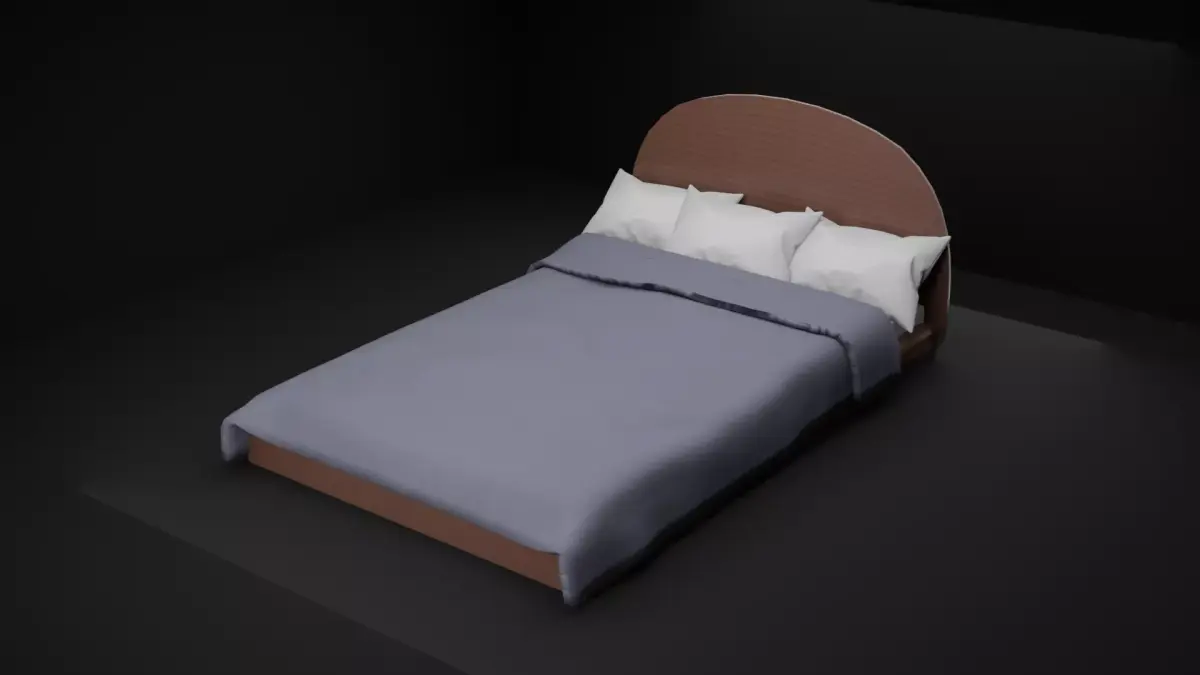 realistic 3D bed Free low-poly 3D model