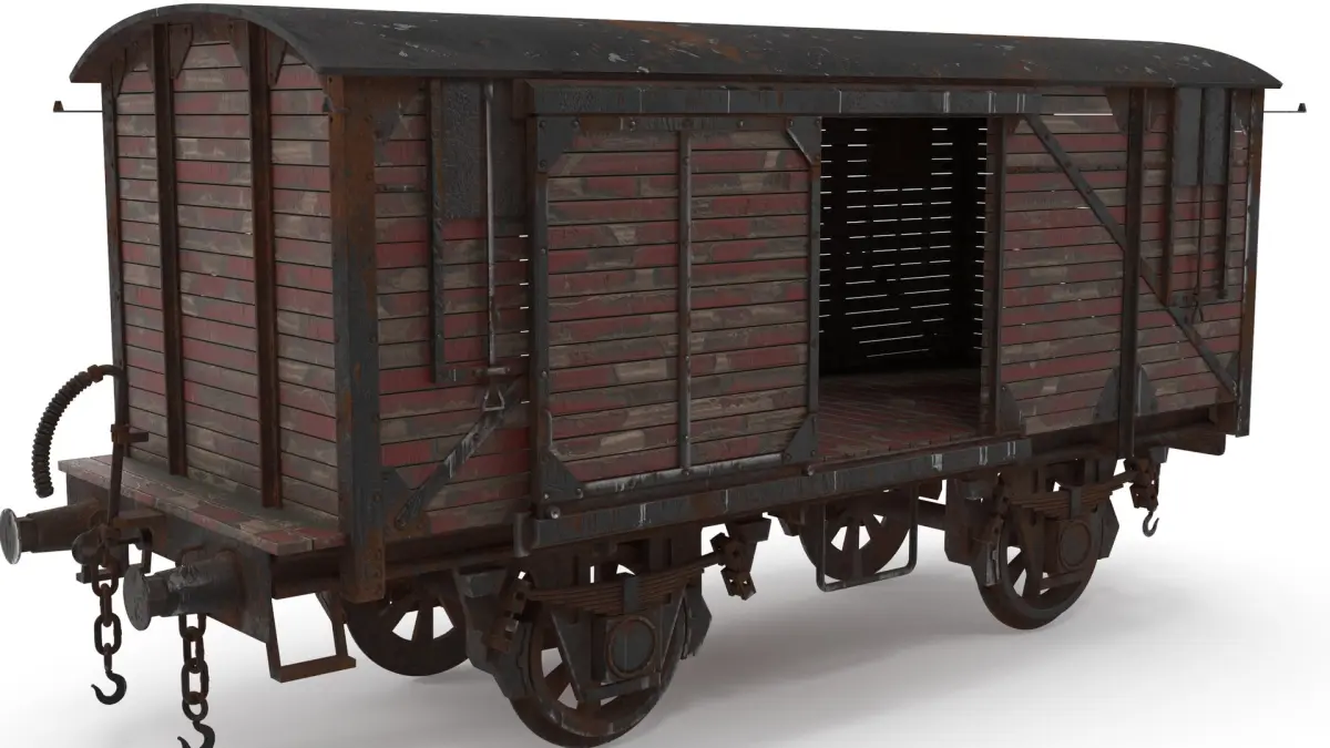 Wooden Train Carriage 3D model