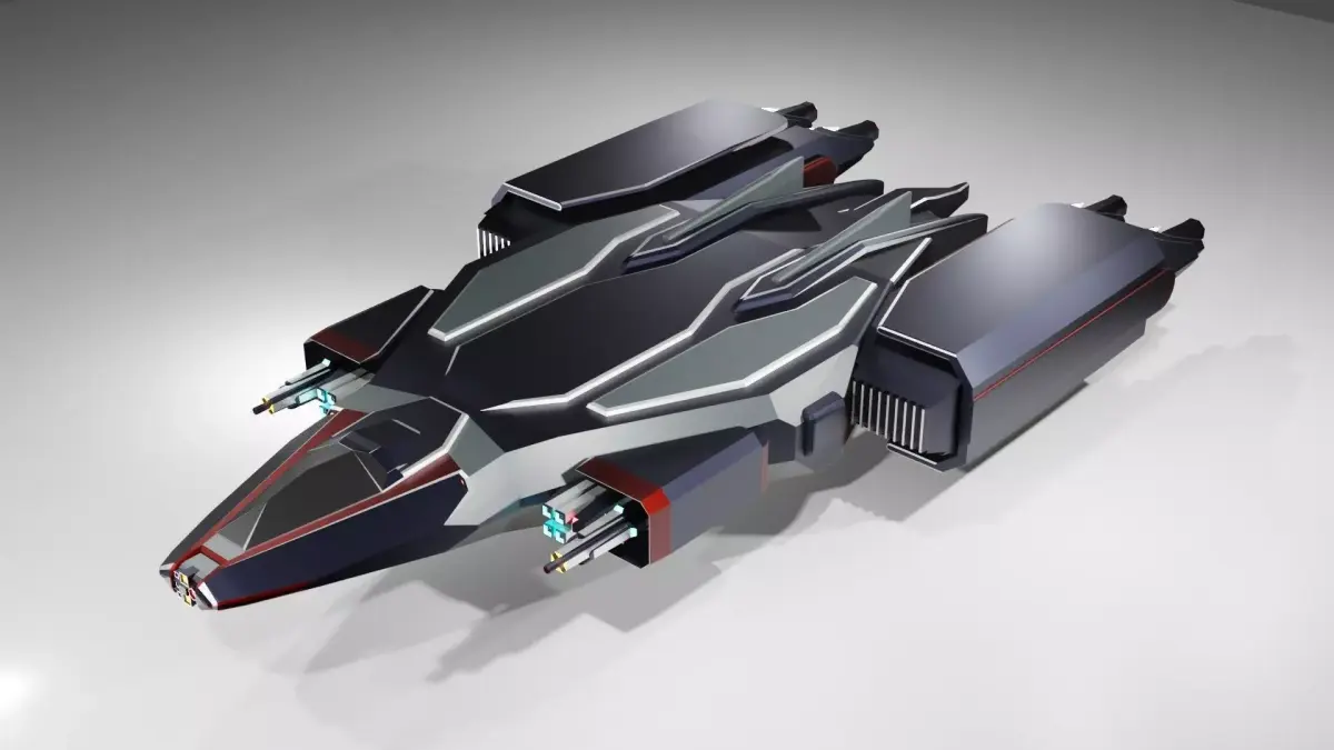 Starship futuristic spaceship 3D model