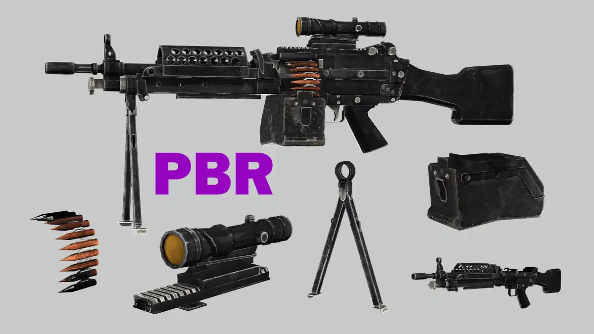 Sig Sauer Machine Gun M249 Saw3 Low-poly 3D Model Low-poly 3D model