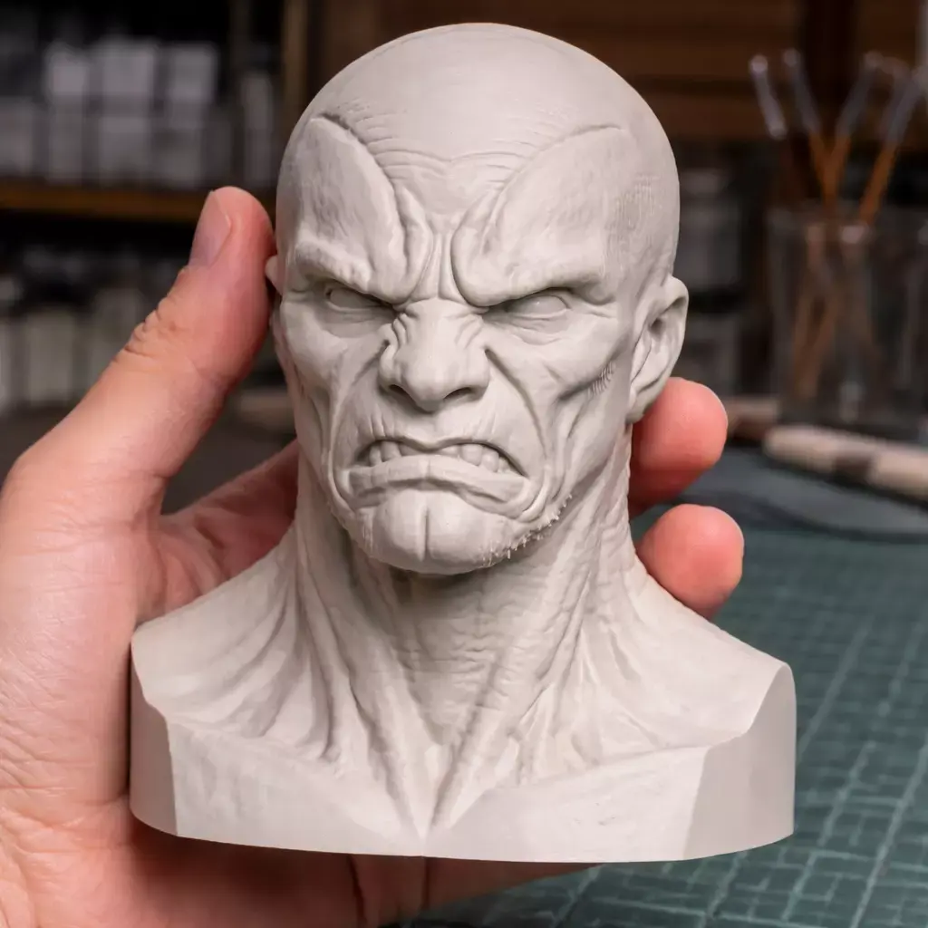 Alien Creature Head Bust STL  High Detail Resin 3D Print Model 3D print model