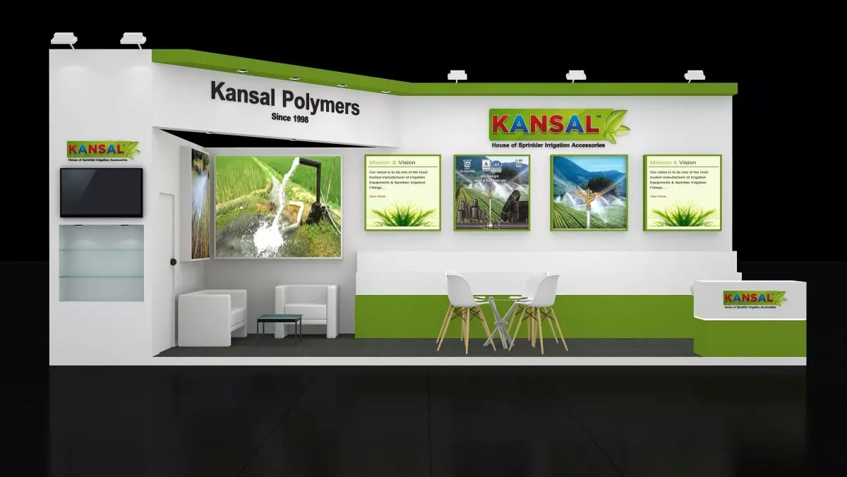 9mtr x 3mtr expo stall 2side open Exhibition Stand Free low-poly 3D model
