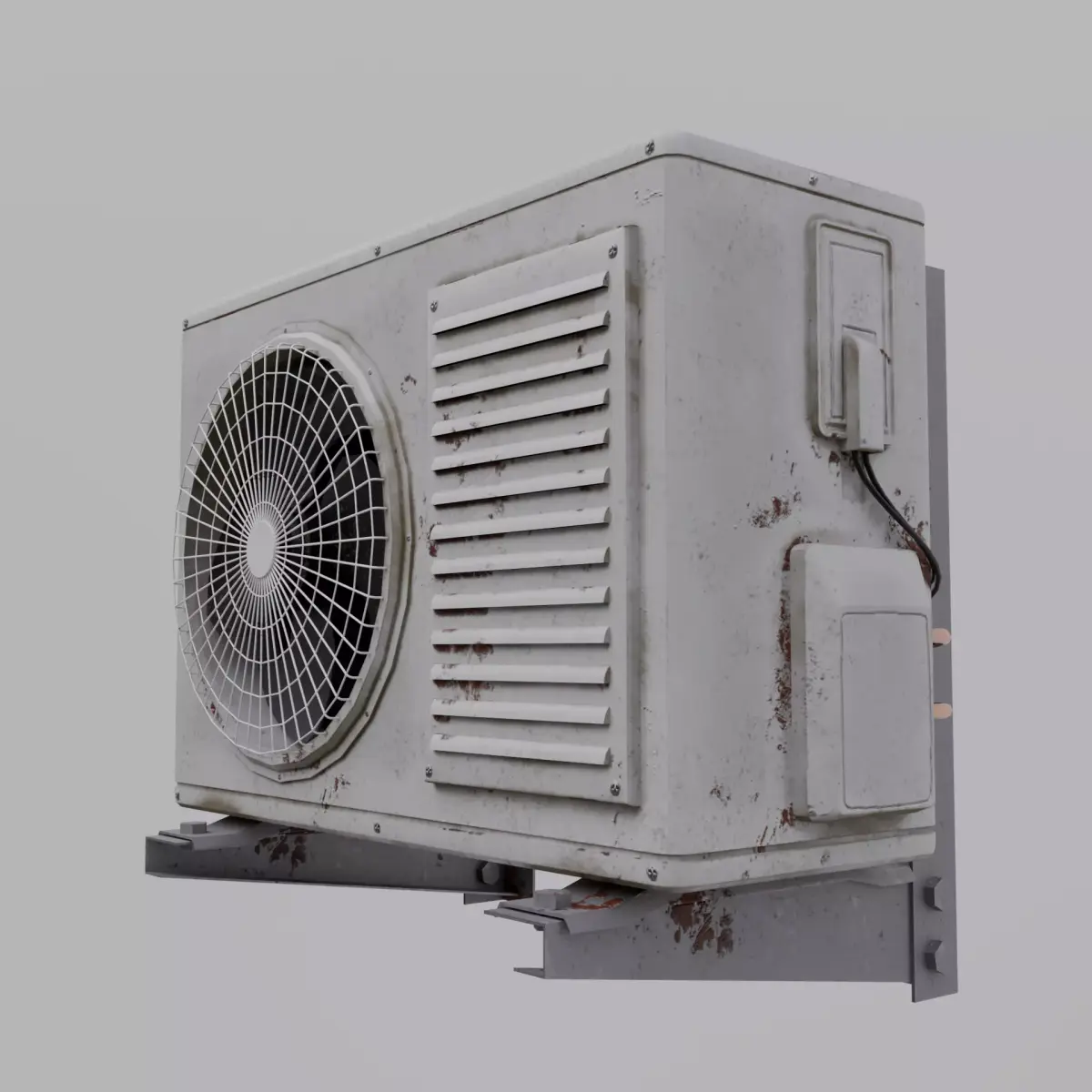 Dirty outdoor AC Low-poly 3D model