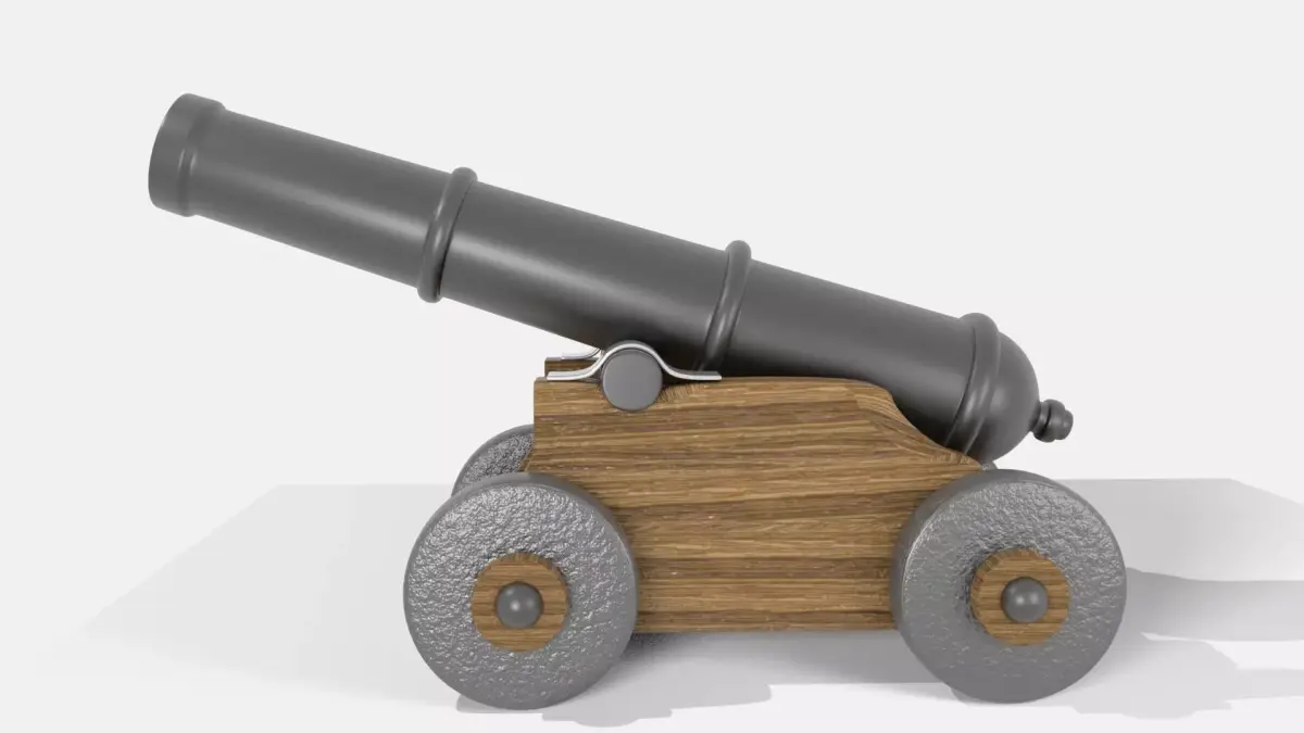 war cannon Low-poly 3D model purchase