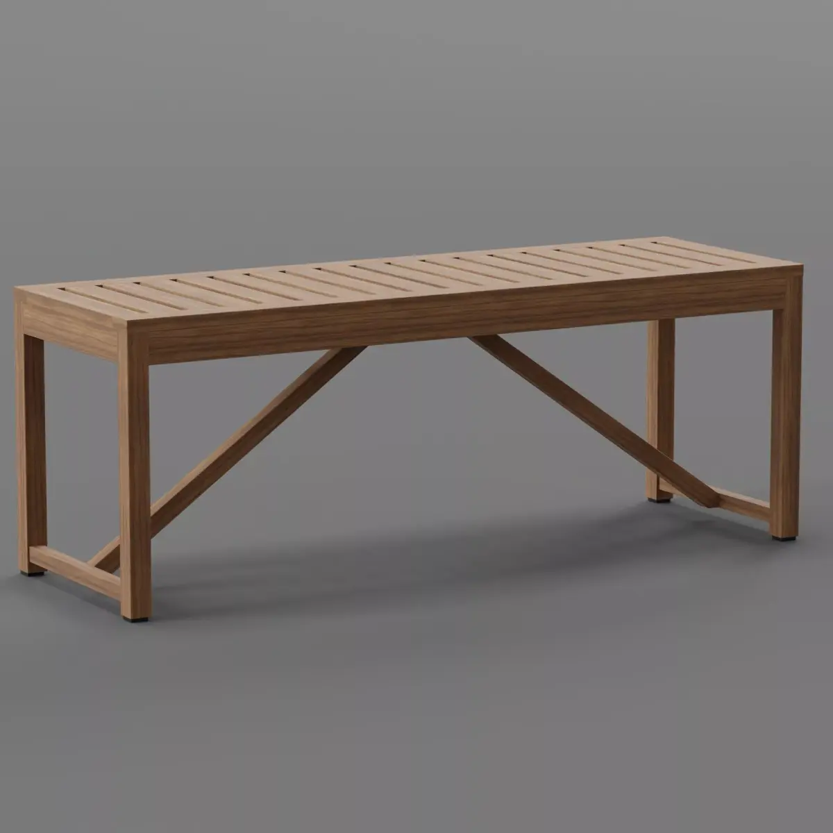 Bench Low-poly 3D model 11