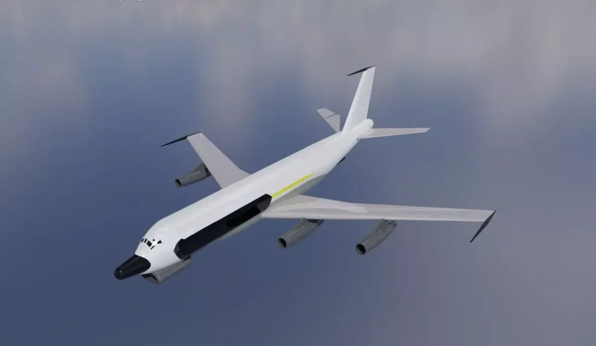 RC-135B Electronic Tanker Style Jet - Custom 1950s Aircraft Low-poly 3D model