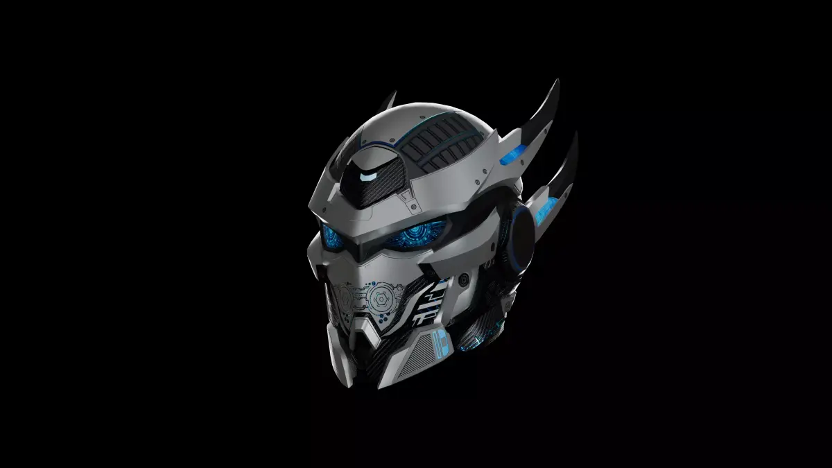 Cyber Mecha Concept Helmet Low-poly 3D model
