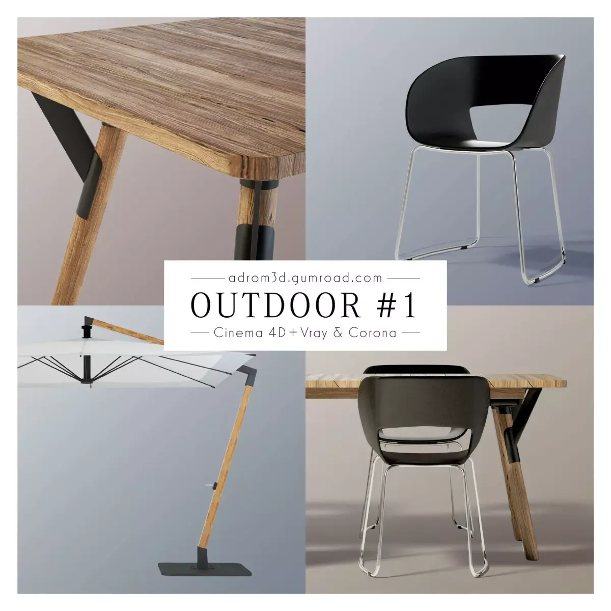 Outdoor furniture 1  for Cinema 4D 3D model