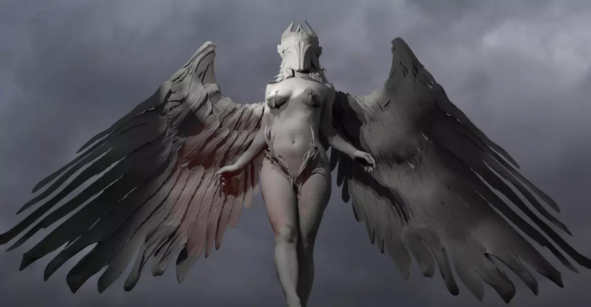 Valkyrie statue Winged  3D model