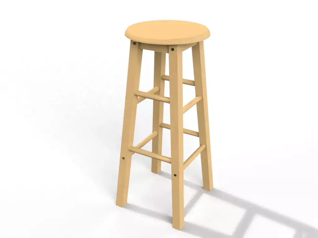 Wooden Bar Stool 3D model purchase