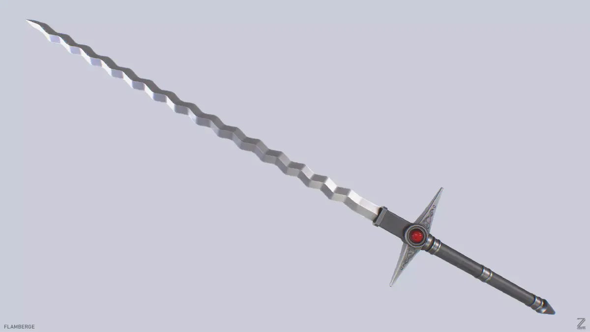 Flamberge Low-poly 3D model get