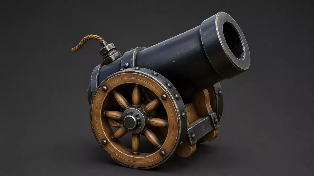 Antique Naval Cannon  High-Fidelity 4K PBR  3D model
