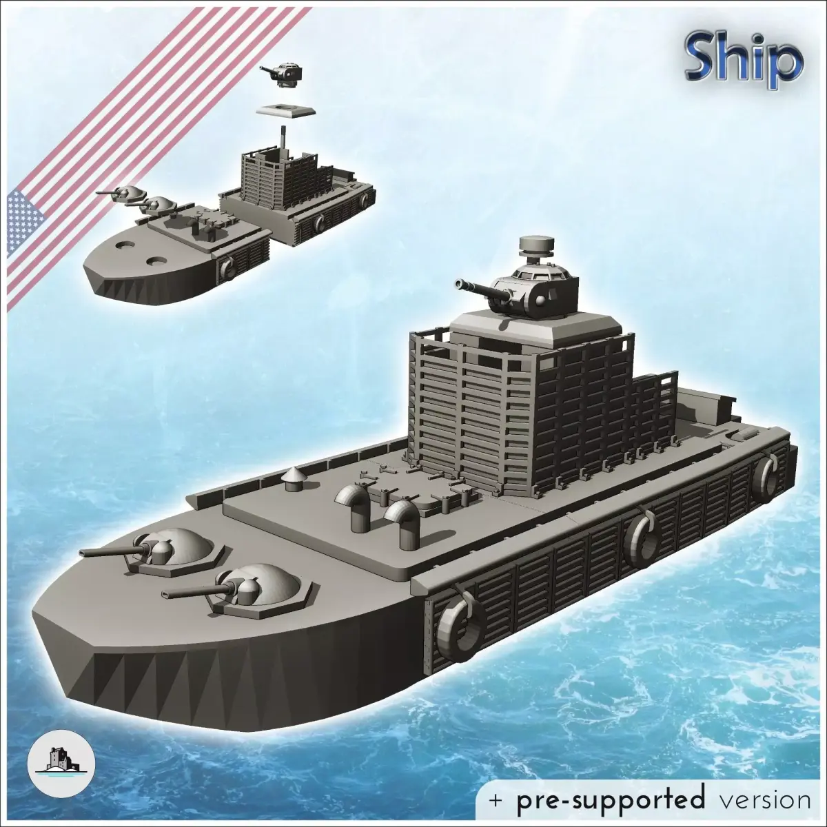 LMC-6 ATC Zippo Flamethrower patrol boat - Modern WW2 WW1 World  3D print model