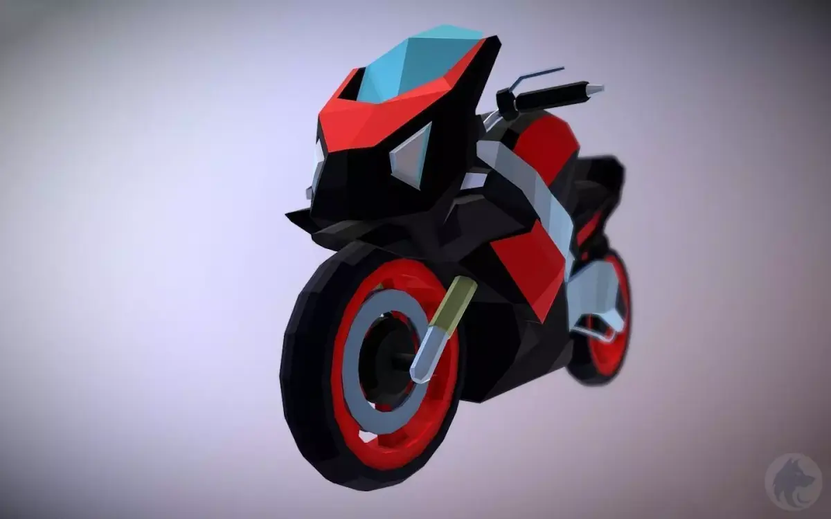 Motorcycle 3D Lowpoly Low-poly 3D model