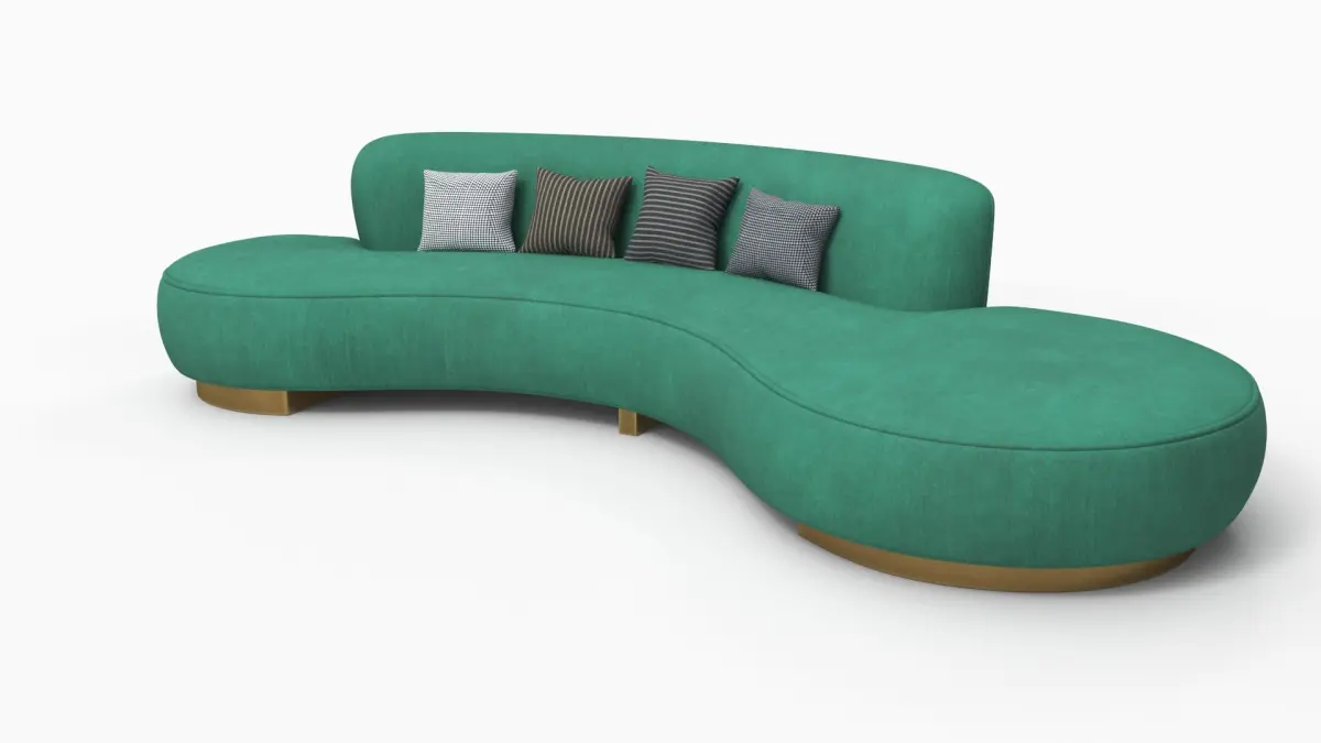 Serpentine Sofa Green 3D model