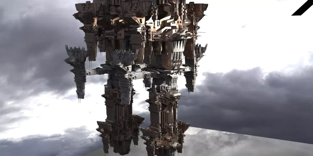 Ancient Aztec pyramid ship 1  3D model