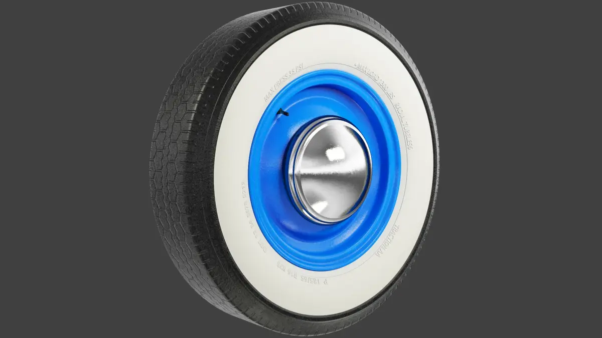 Retro Car Wheel V2 3D model
