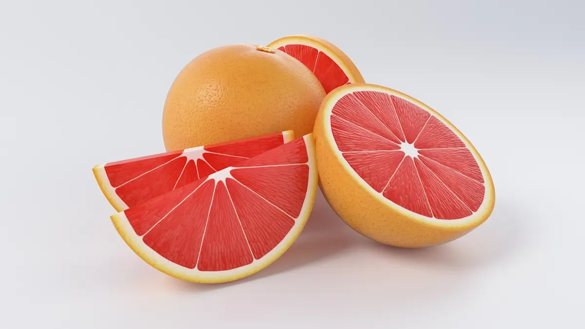Cartoon Grapefruit 3D model