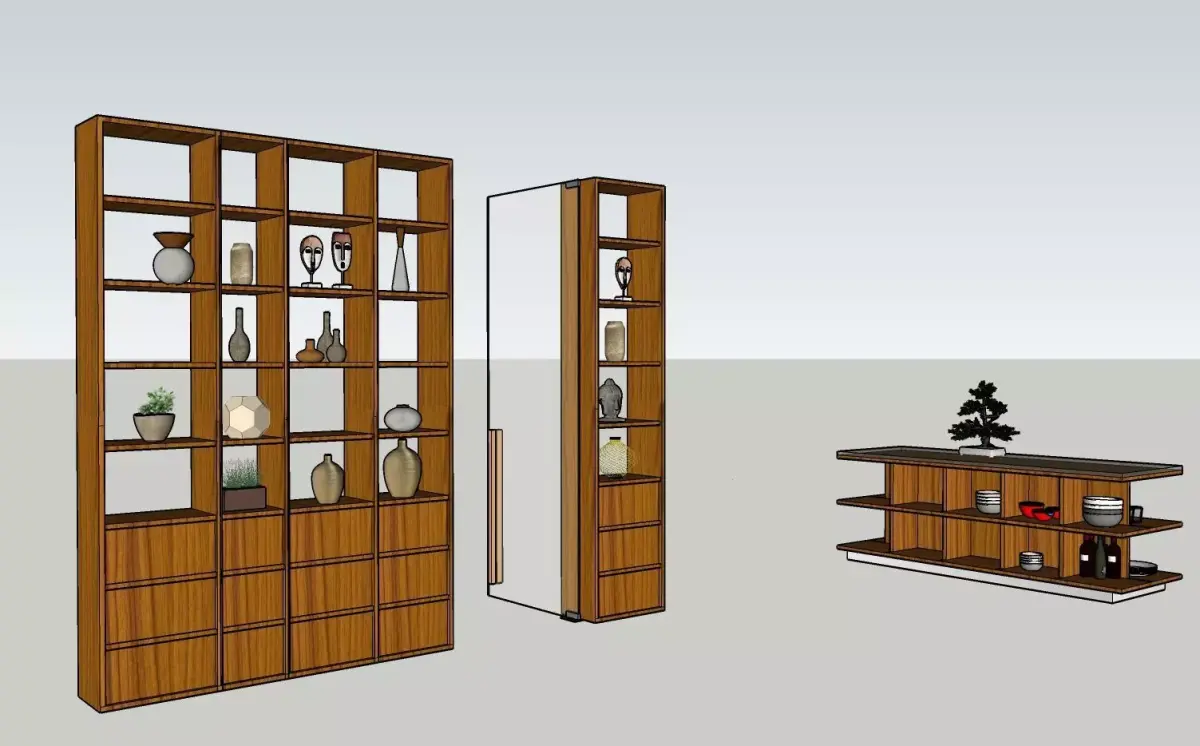 Open unit and Bar counter Free low-poly 3D model