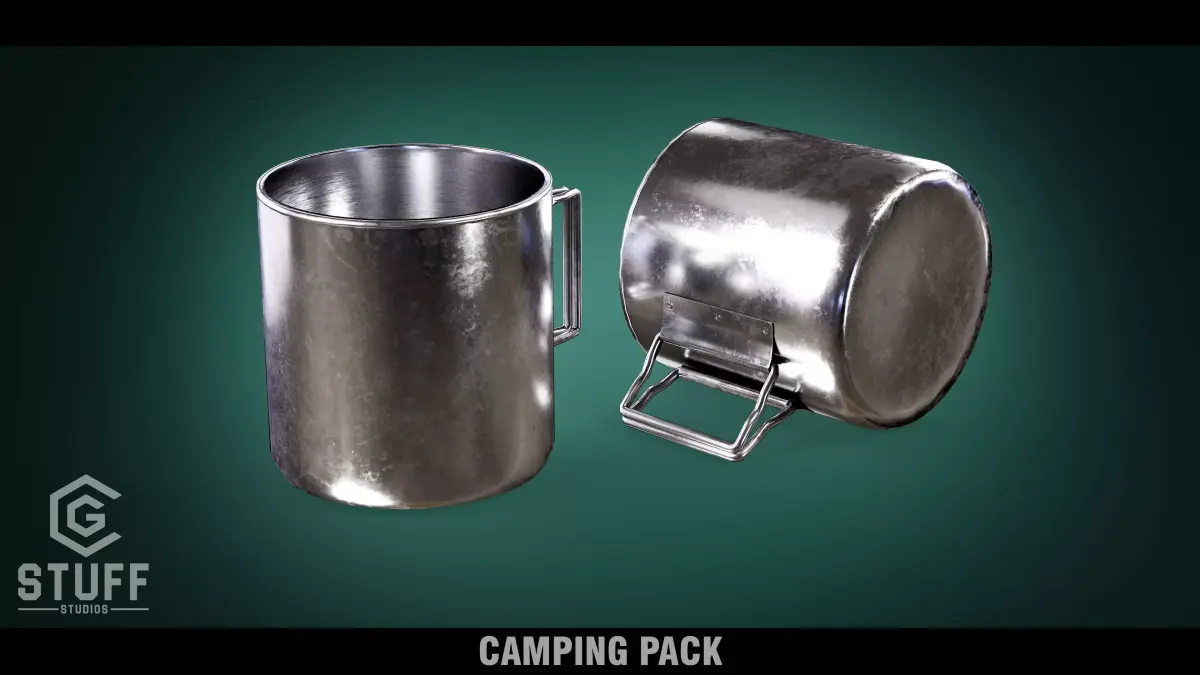 Stainless Steel Mug Low-poly 3D model