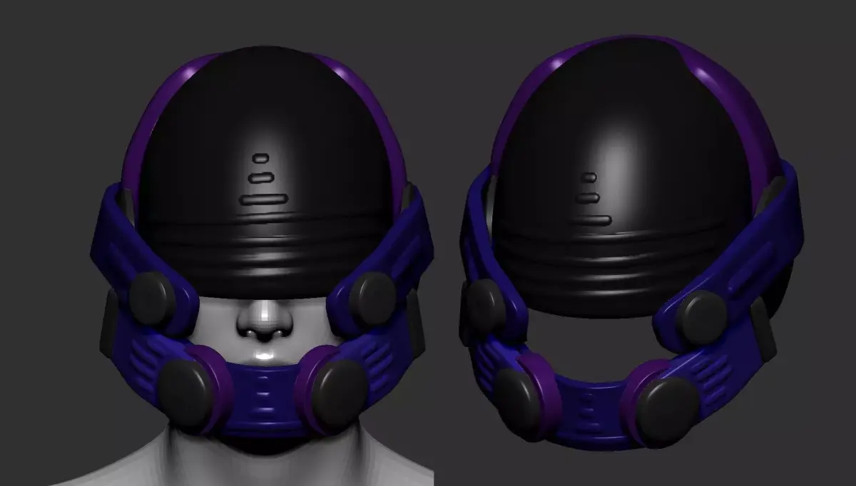 helmet high poly sculpt 3d printable  3D model 183