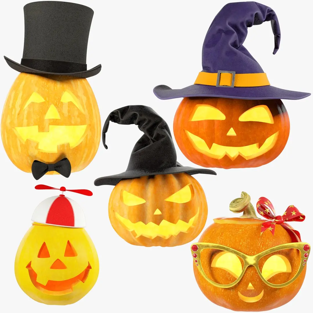 Halloween Pumpkins Family Collection V7 3D model