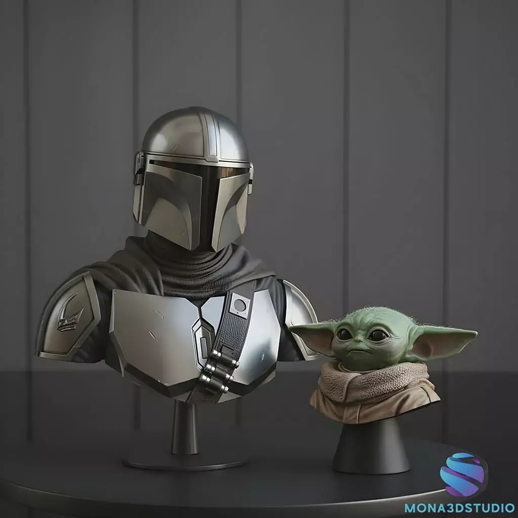  The Mandalorian -  Grogu  3D Printable Busts - STL  3D print model purchase