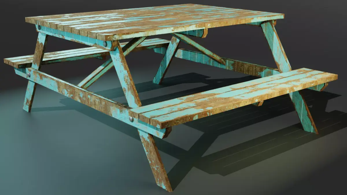 Picnic Table Free low-poly 3D model get
