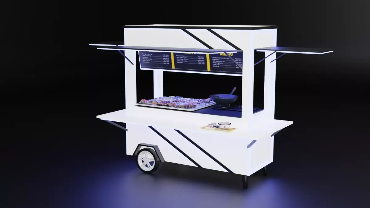 Street Food Cart Low-poly 3D model buy