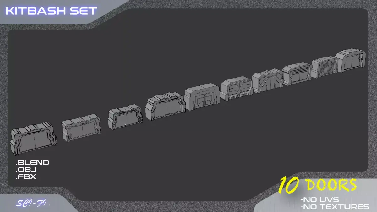 10 Sci Fi Doors 3D model