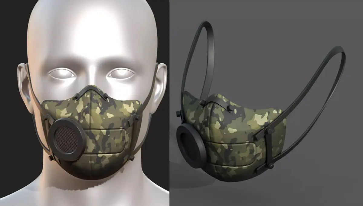 Gas mask protection futuristic protection safety  Low-poly 3D model